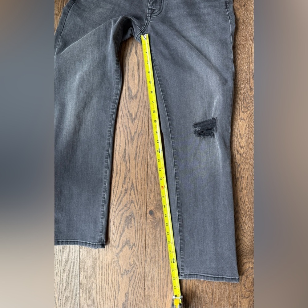 Hudson Ginny Straight Leg Distressed Faded Black Jeans Size 27 - Picture 7 of 11
